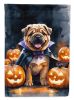 Shar Pei Puppy Halloween House Flag Large Porch Sleeve Pole Decorative Outside Yard Banner Artwork Wall Hanging, Polyester, House Size, Multicolor