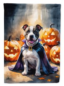 Pit Bull Terrier Puppy Halloween House Flag Large Porch Sleeve Pole Decorative Outside Yard Banner Artwork Wall Hanging, Polyester, House Size