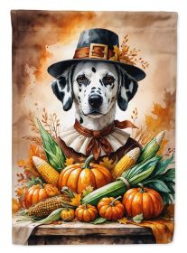Dalmatian Thanksgiving House Flag Large Porch Sleeve Pole Decorative Outside Yard Banner Artwork Wall Hanging, Polyester, House Size, Multicolor