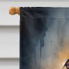Pit Bull Terrier Puppy Halloween House Flag Large Porch Sleeve Pole Decorative Outside Yard Banner Artwork Wall Hanging, Polyester, House Size