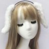 White Plush Lop Ear Rabbit Headband Fluffy Animal Dogs Ears Hairhoop Halloween Party Dress Up Cosplay Costume Hairband