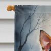 Miniature Pinscher Puppy Halloween House Flag Large Porch Sleeve Pole Decorative Outside Yard Banner Artwork Wall Hanging, Polyester, House Size