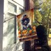 Black Poodle Thanksgiving House Flag Large Porch Sleeve Pole Decorative Outside Yard Banner Artwork Wall Hanging, Polyester, House Size, Multicolor