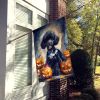 Black Poodle Puppy Halloween House Flag Large Porch Sleeve Pole Decorative Outside Yard Banner Artwork Wall Hanging, Polyester, House Size, Multicolor